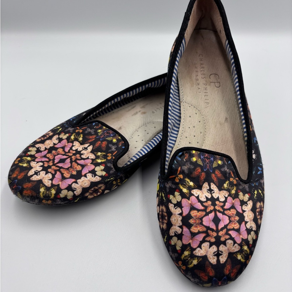 Charles Philip Yasmine Slipper Shoe Pink Multi Colored Flats Size 7